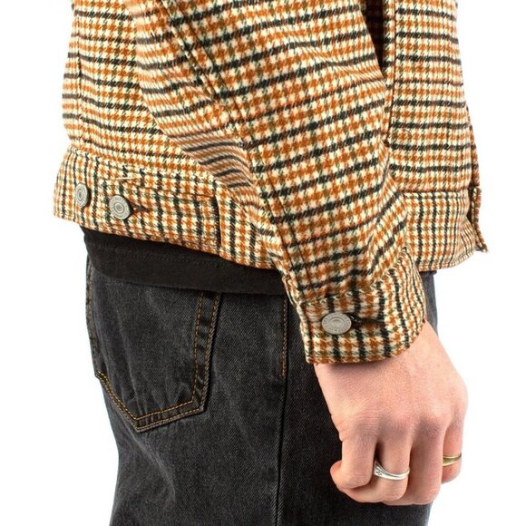 NEW! Vintage Fit Levi's Premium Houndstooth Trucker Jacket Wool Blend SZ S - Picture 10 of 16